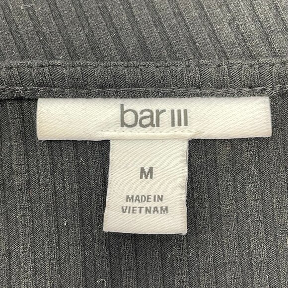 BAR III Women's Deep Black‎ One Shoulder Long Sleeve Ribbed Crop Top Medium - Picture 5 of 9